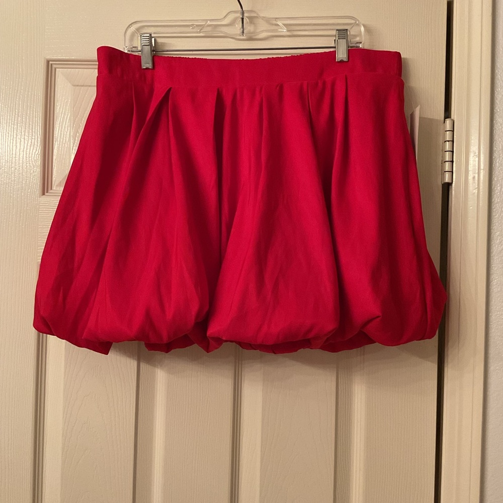 Red Mini Bubble Skirt